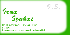 irma szuhai business card